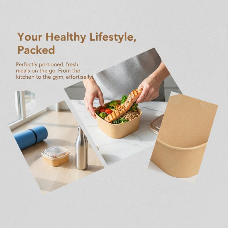 Meal Prep Delivery - Boîtes à lunch carrées jetables en
