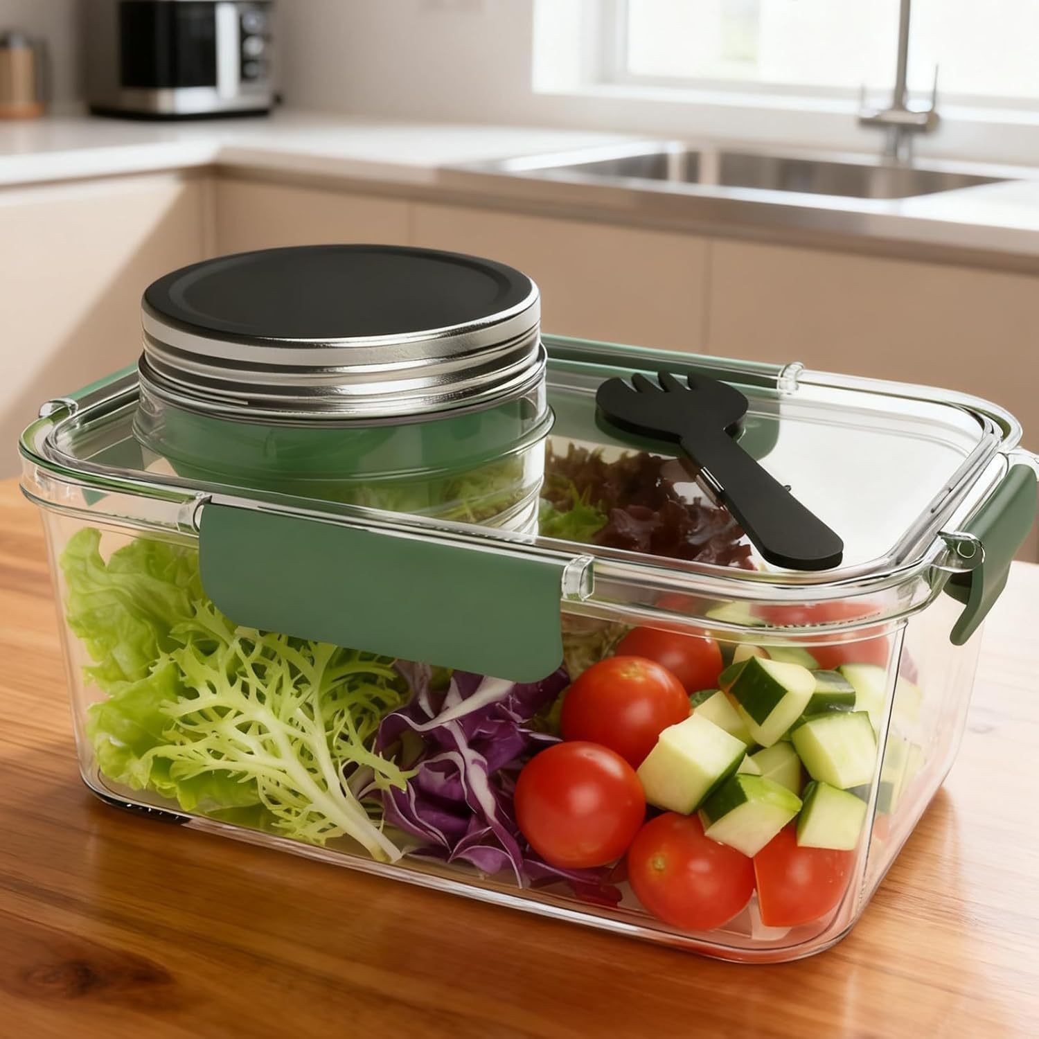 Meal Prep Jars With Lids - Pot à dosettes solaire, conteneurs de