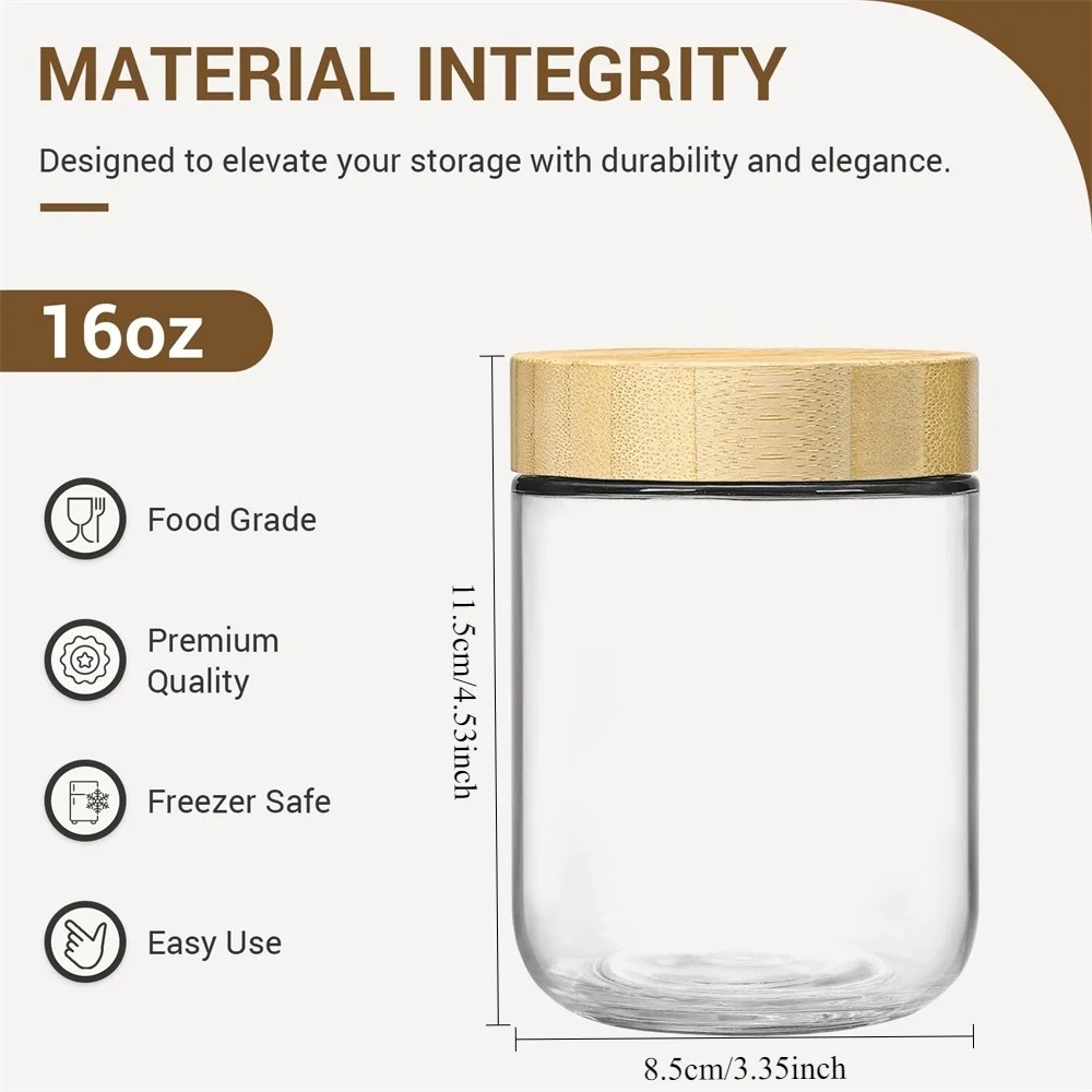 Lot de 4 pots en verre de 16 o - Meal Prep Jars With Lids avis et prix